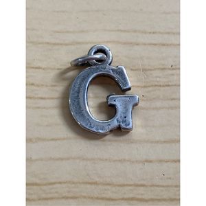 .925 Medium Letter G Sterling Silver Jewelry Charm #alphabet